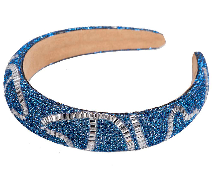 Blue and silver fascinator headband - Hats From OZ