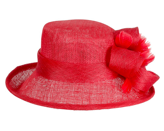 Red sinamay racing hat - Hats From OZ