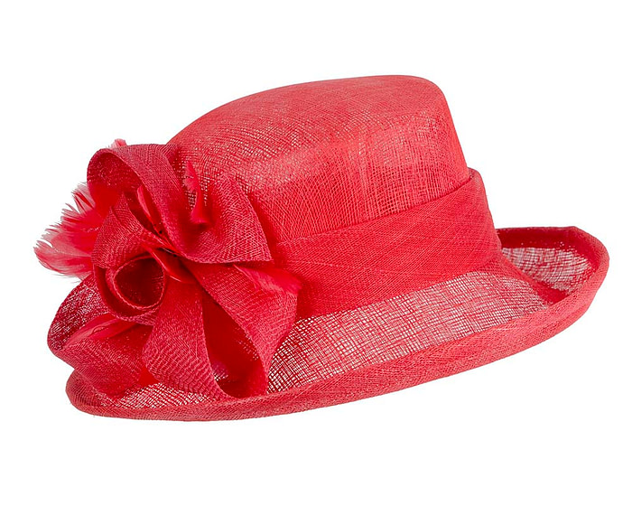 Red sinamay racing hat - Hats From OZ