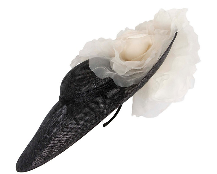 Large black & cream racing fascinator hat by Fillies Collection - Hats From OZ