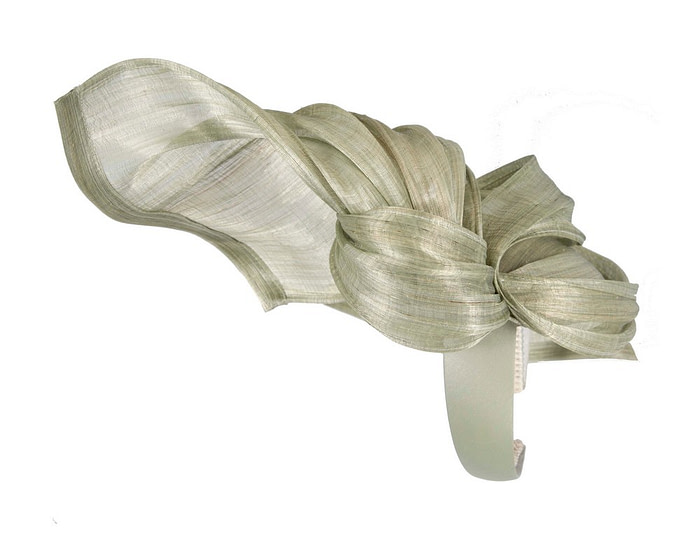 Bespoke olive silk abaca fascinator by Fillies Collection - Hats From OZ