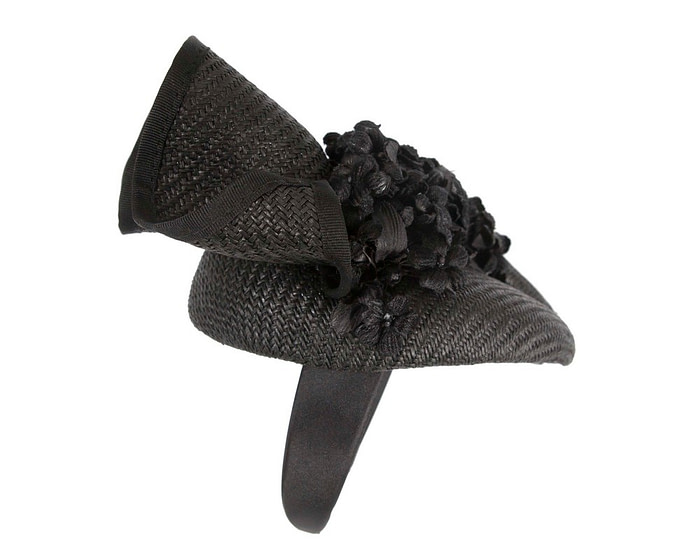 Black pillbox with flowers by Fillies Collection - Hats From OZ