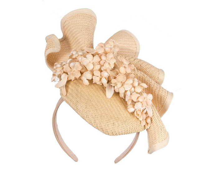 Nude pillbox with flowers by Fillies Collection - Hats From OZ