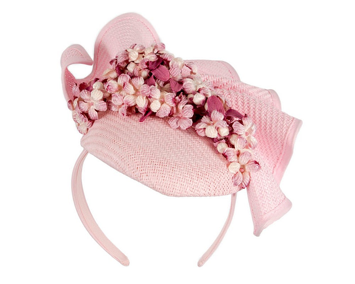 Pink pillbox with flowers by Fillies Collection - Hats From OZ