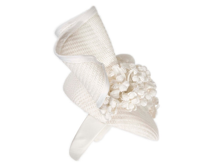 White pillbox with flowers by Fillies Collection - Hats From OZ