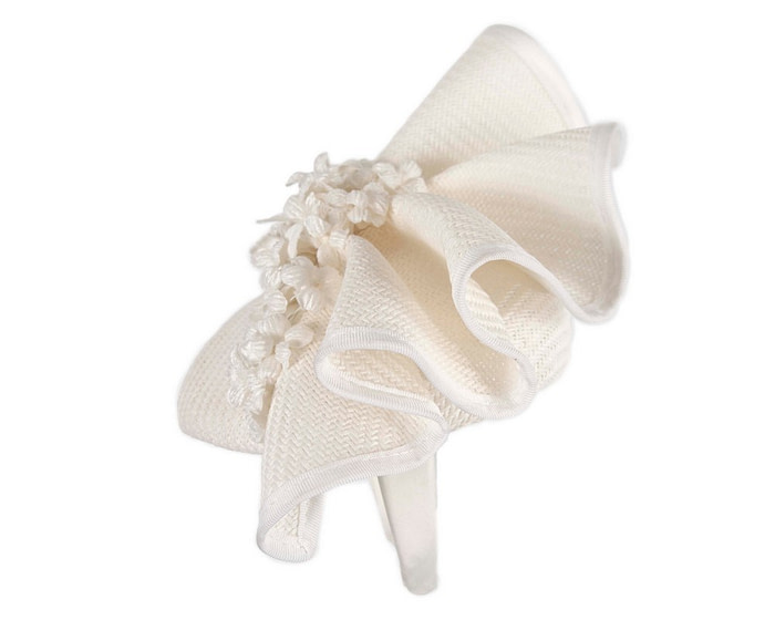 White pillbox with flowers by Fillies Collection - Hats From OZ