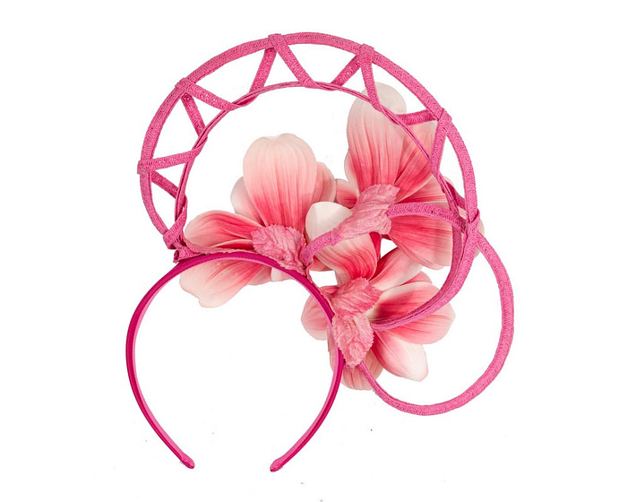 Bespoke fuchsia flower fascinator by Fillies Collection - Hats From OZ