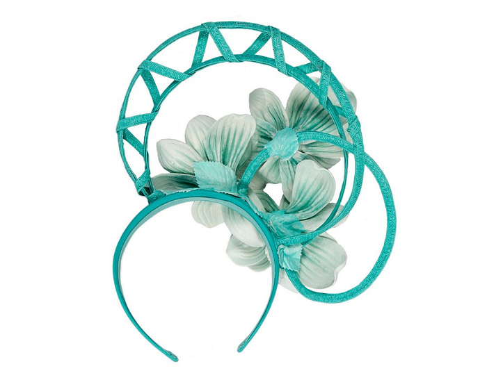 Bespoke aqua flower fascinator by Fillies Collection - Hats From OZ