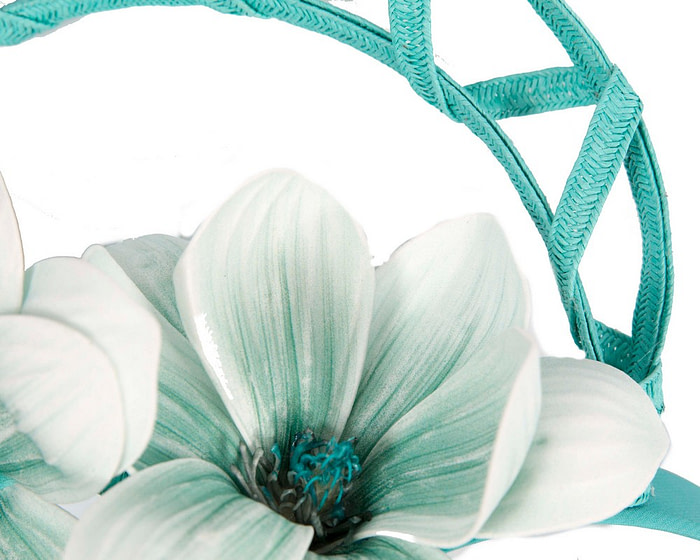 Bespoke aqua flower fascinator by Fillies Collection - Hats From OZ