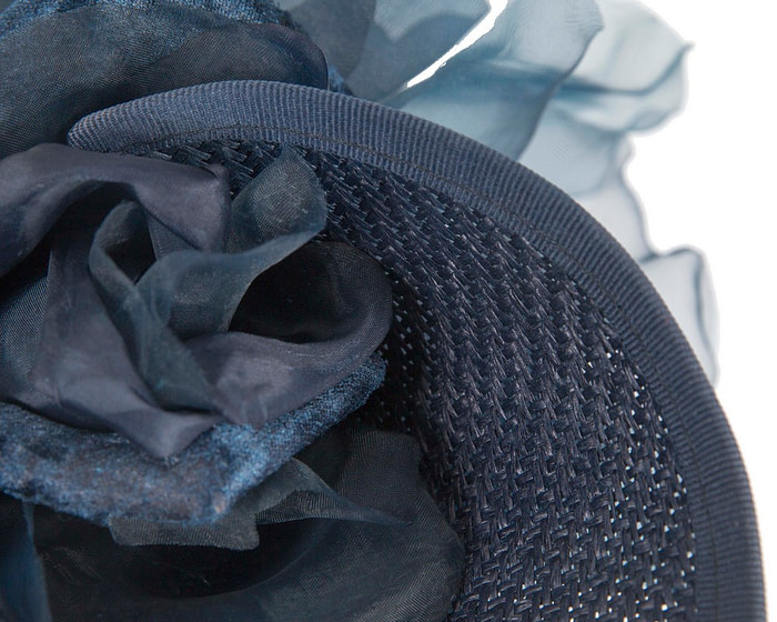 Exclusive navy fascinator with flower by Fillies Collection - Hats From OZ