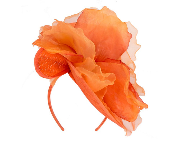 Exclusive orange fascinator with flower by Fillies Collection - Hats From OZ