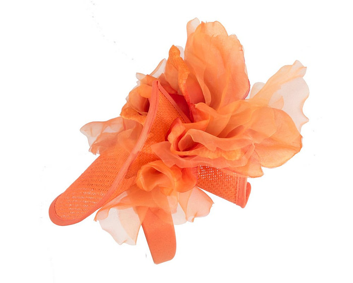 Exclusive orange fascinator with flower by Fillies Collection - Hats From OZ