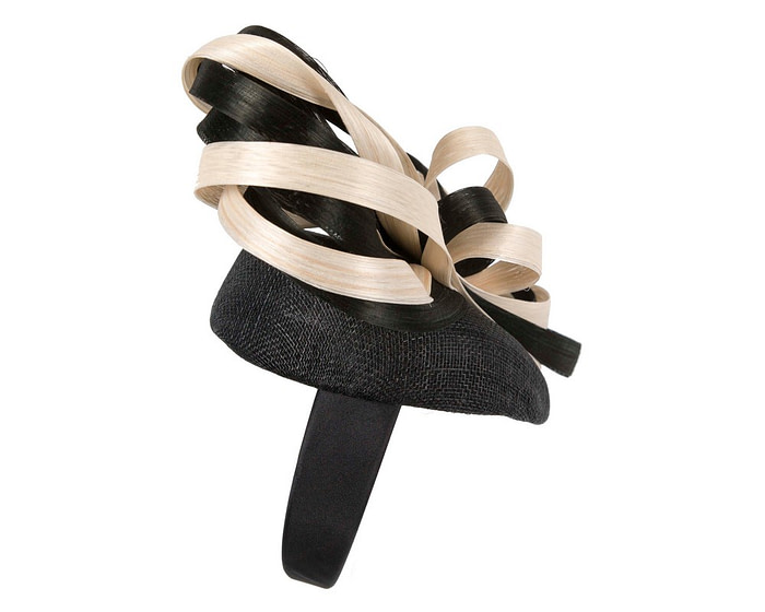 Exclusive black & cream pillbox fascinator by Fillies Collection - Hats From OZ