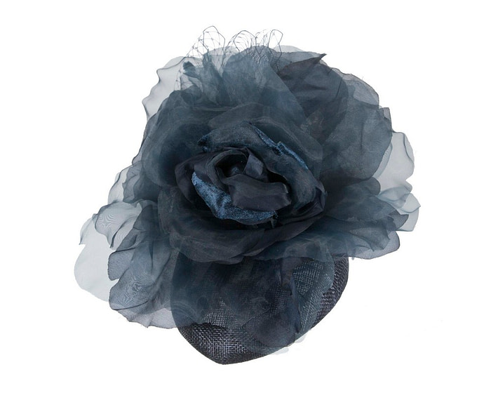 Navy flower pillbox fascinator by Fillies Collection - Hats From OZ