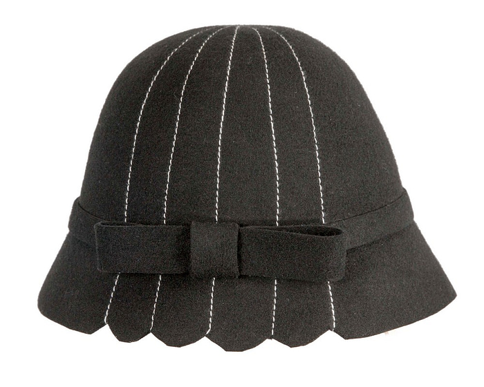 Black felt cloche hat by Max Alexander - Hats From OZ