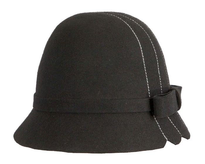 Black felt cloche hat by Max Alexander - Hats From OZ