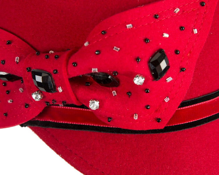 Red felt ladies hat by Max Alexander - Hats From OZ