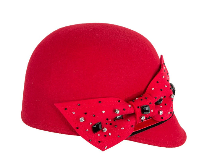 Red felt ladies hat by Max Alexander - Hats From OZ