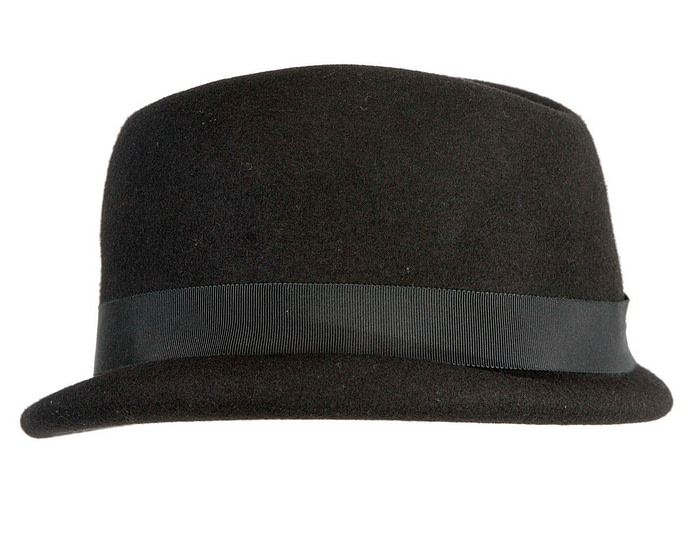 Black short brim felt ladies fedora hat - Hats From OZ