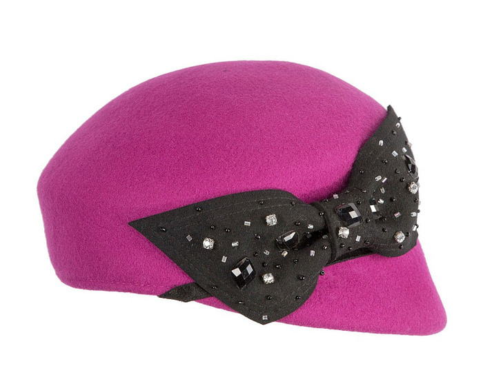 Fuchsia felt ladies hat by Max Alexander - Hats From OZ