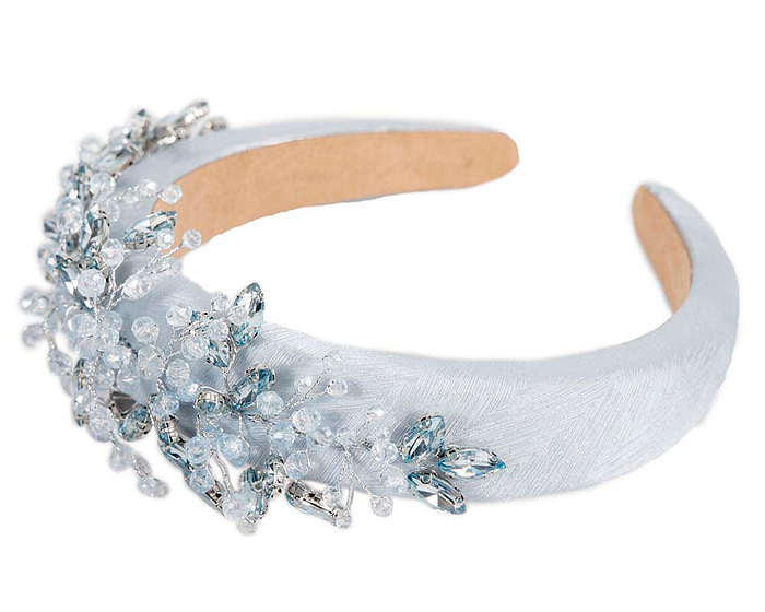 Light Blue crystals fascinator headband by Cupids Millinery - Hats From OZ