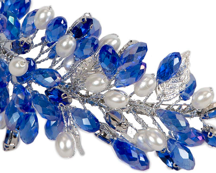 Blue and silver crystal covered headband - Hats From OZ