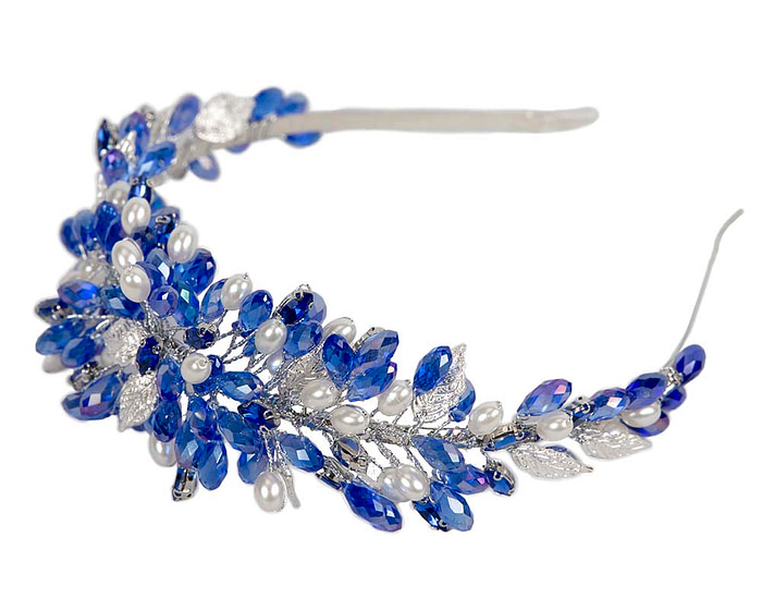 Blue and silver crystal covered headband - Hats From OZ