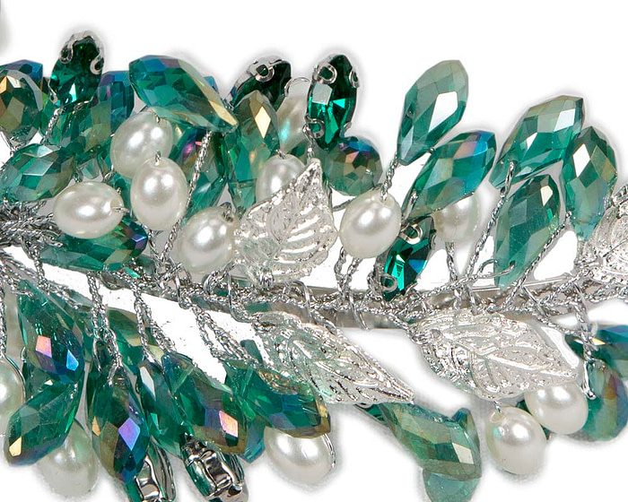 Green and silver crystal covered headband - Hats From OZ