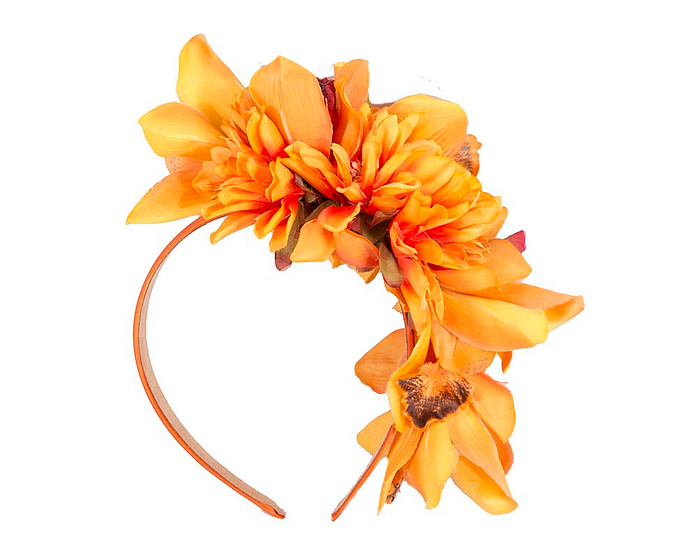 Hand made exclusive orange fascinator headband - Hats From OZ