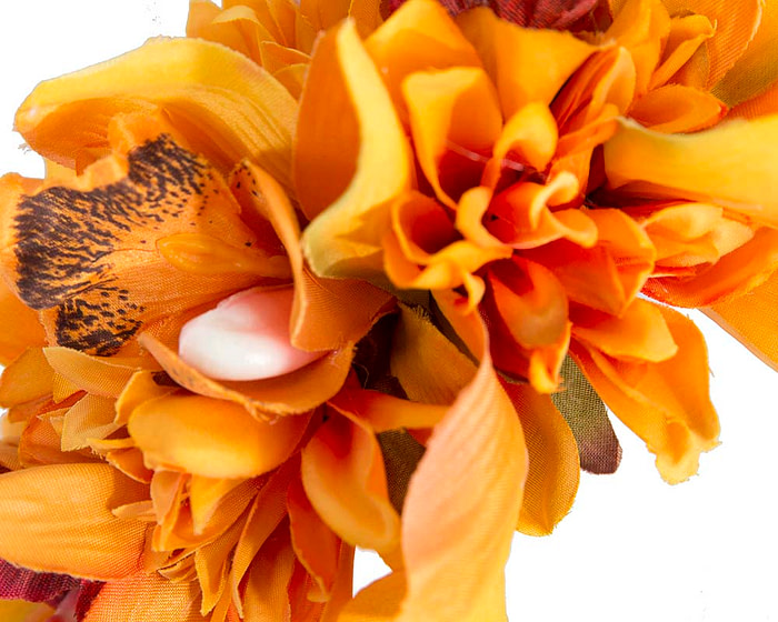 Hand made exclusive orange fascinator headband - Hats From OZ