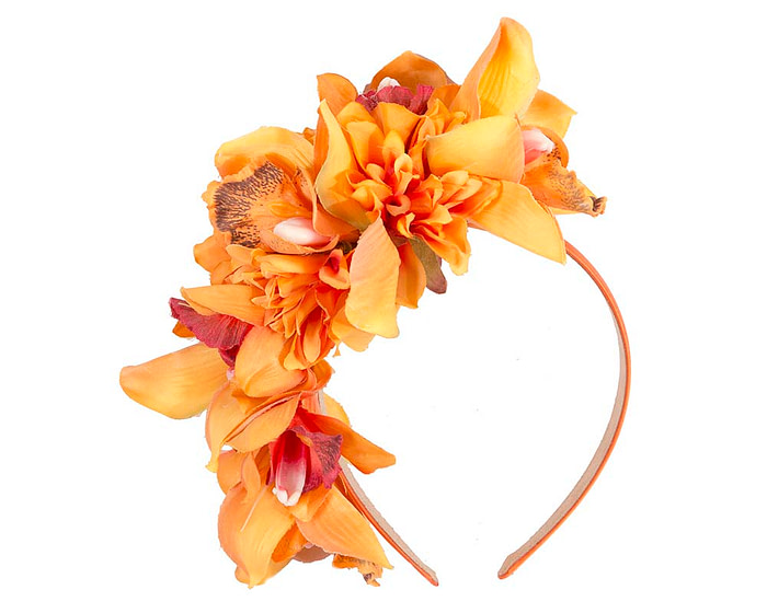 Hand made exclusive orange fascinator headband - Hats From OZ