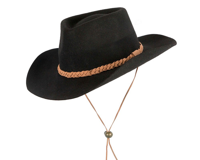 Black Australian bush wool felt hat buy online M108 - Hats From OZ