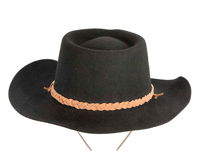 Black Australian bush wool felt hat buy online M108 - Hats From OZ