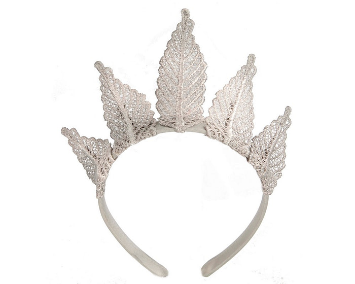 Made in Australia silver lace crown fascinator - Hats From OZ