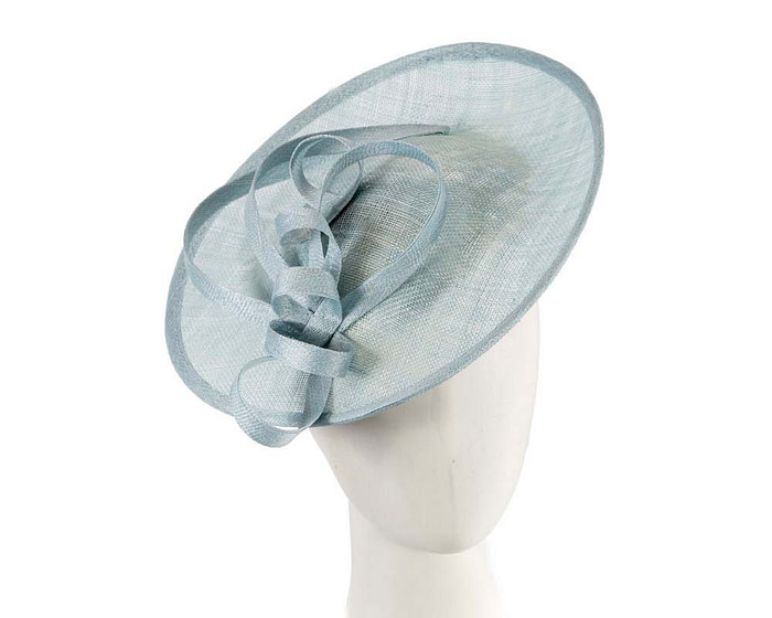 Large light blue sinamay plate fascinator - Hats From OZ