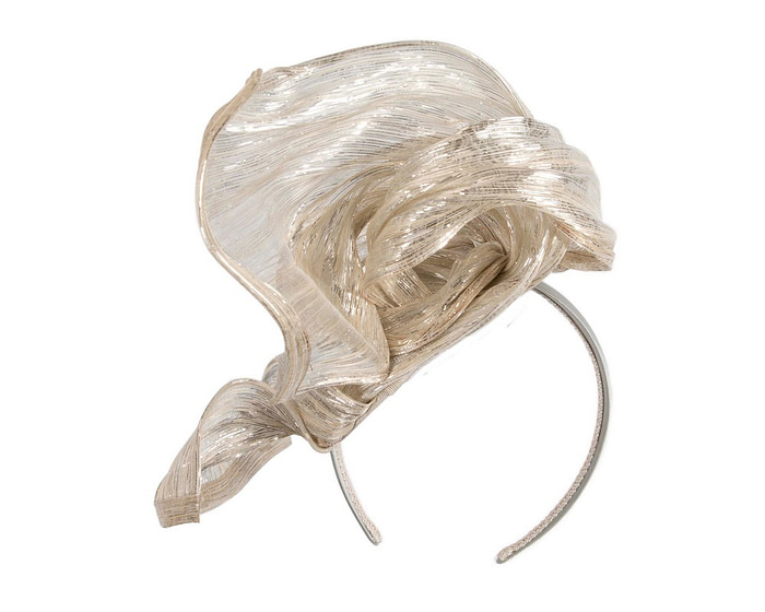 Bespoke silver silk abaca fascinator by Fillies Collection - Hats From OZ