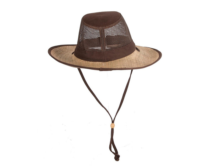 Wide brim summer fedora hat with chin strap - Hats From OZ