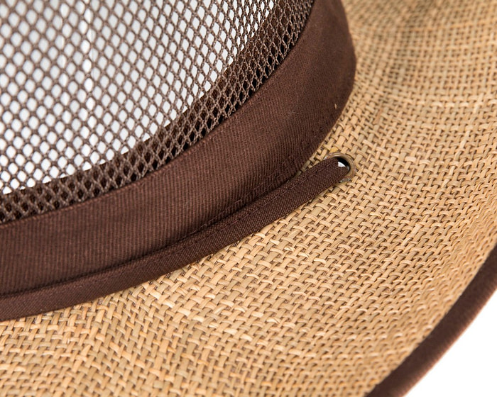 Wide brim summer fedora hat with chin strap - Hats From OZ