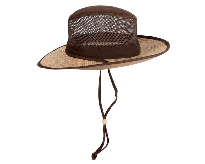 Wide brim summer fedora hat with chin strap - Hats From OZ