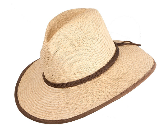 Wide brim straw summer fedora hat - Hats From OZ