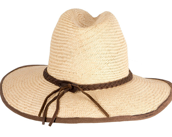 Wide brim straw summer fedora hat - Hats From OZ