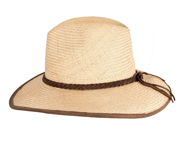 Wide brim straw summer fedora hat - Hats From OZ