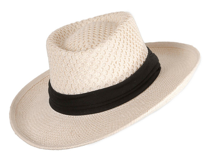 Wide brim white squatter hat - Hats From OZ