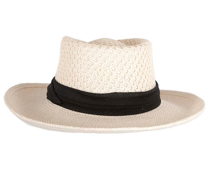 Wide brim white squatter hat - Hats From OZ