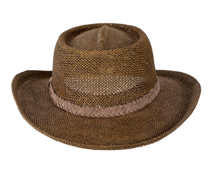 Wide brim brown squatter hat - Hats From OZ