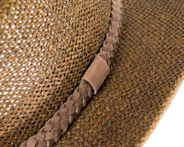 Wide brim brown squatter hat - Hats From OZ