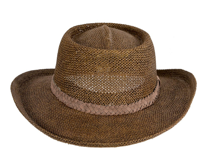 Wide brim brown squatter hat - Hats From OZ