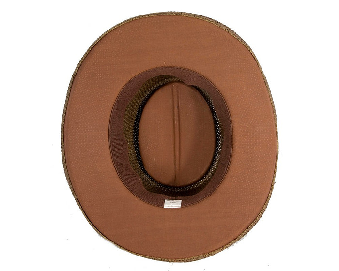 Wide brim brown squatter hat - Hats From OZ