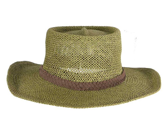 Wide brim green squatter hat - Hats From OZ