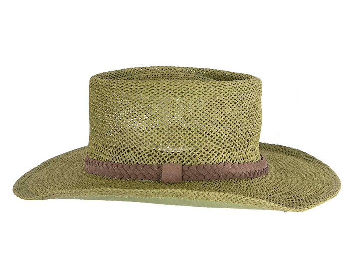 Wide brim green squatter hat - Hats From OZ